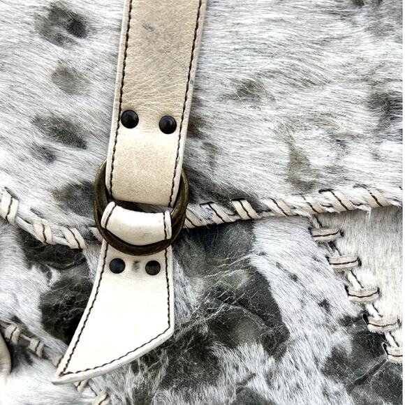 Roberta Gandolfi | Leather and Animal Fur Satchel Handbag Purse Made in Italy - Picture 2 of 9